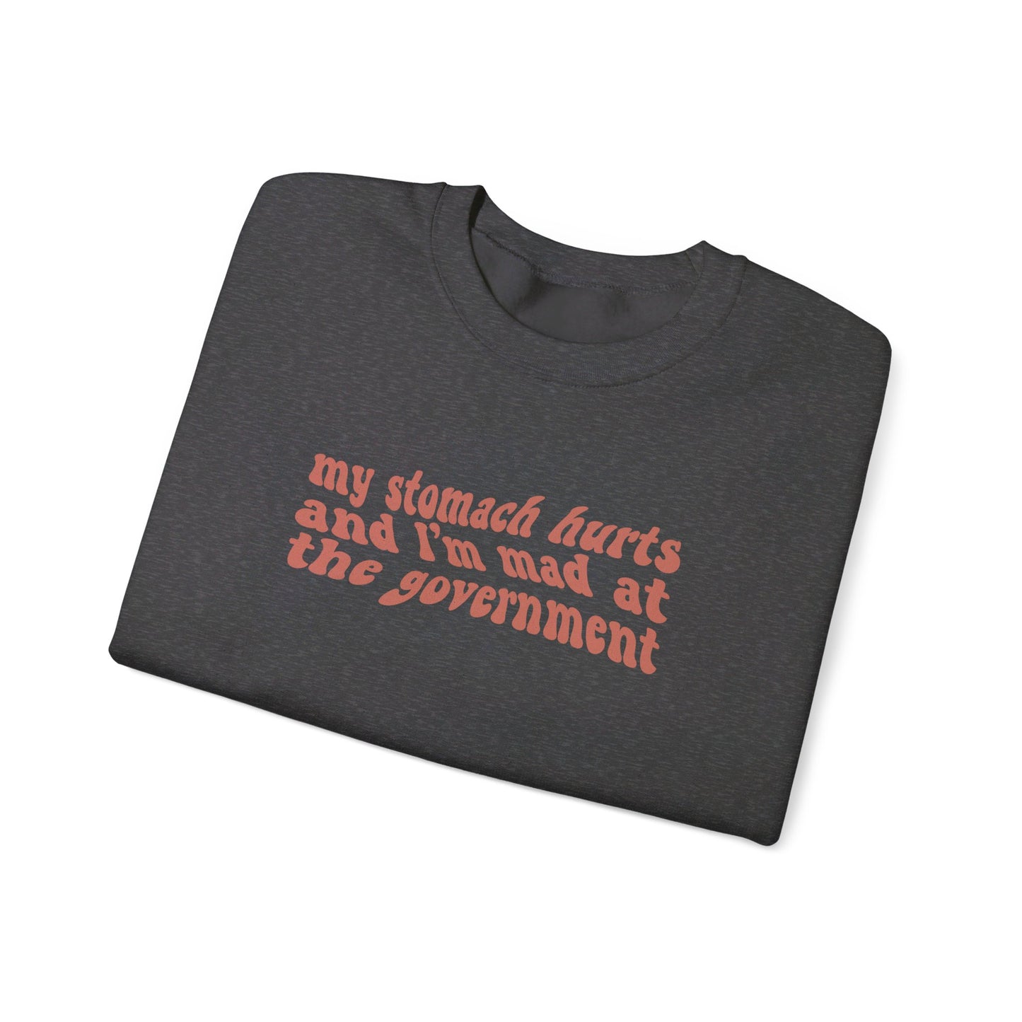 My Stomach Hurts and I'm Mad At The Government Crewneck Sweatshirt