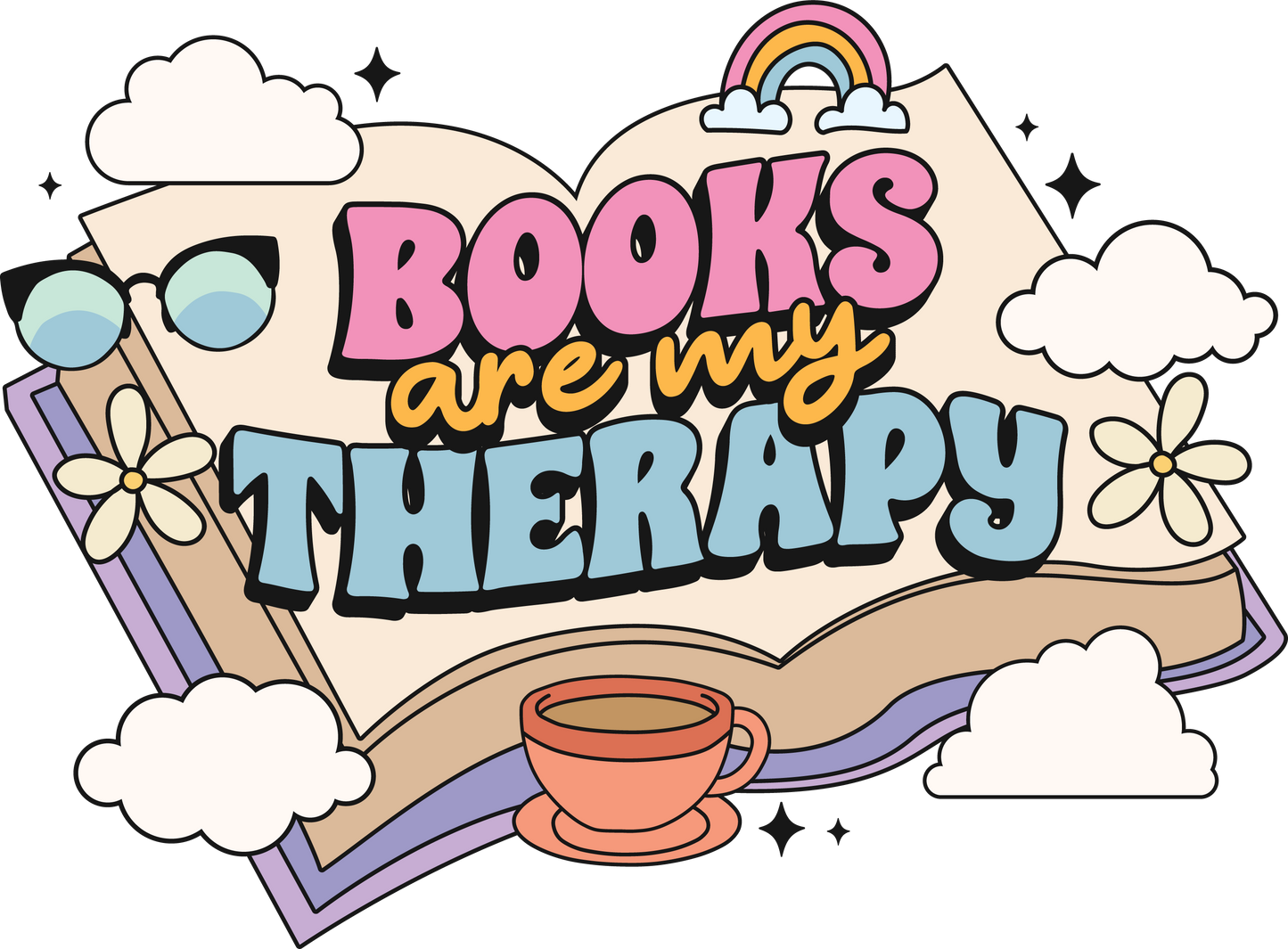Books Are My Therapy Decal