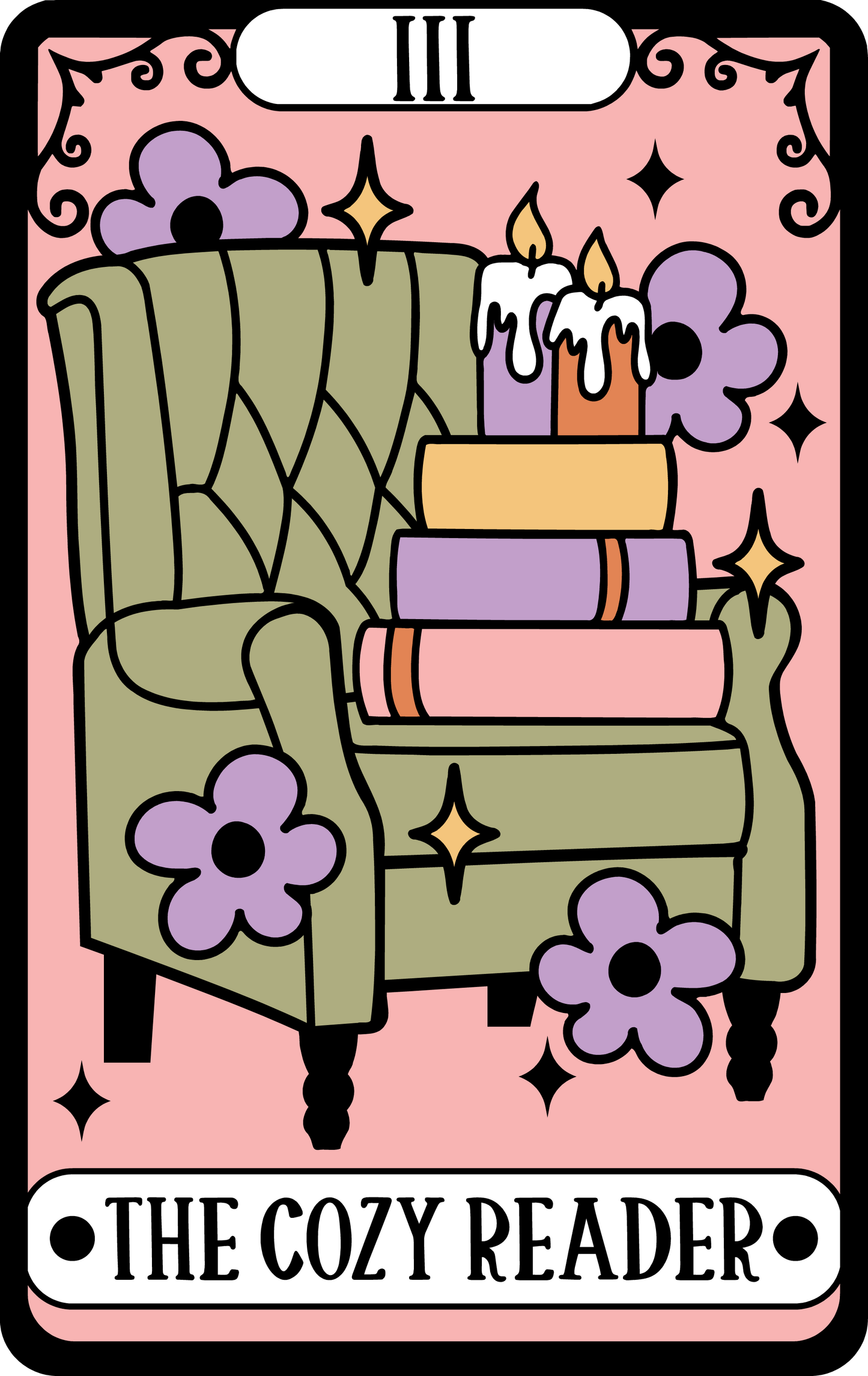 The Cozy Reader Tarot Sticker