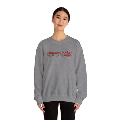 Romance Books Are My Therapy Crewneck Sweatshirt