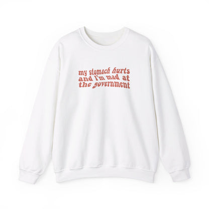 My Stomach Hurts and I'm Mad At The Government Crewneck Sweatshirt