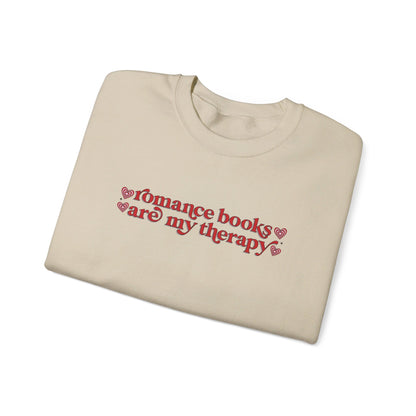 Romance Books Are My Therapy Crewneck Sweatshirt