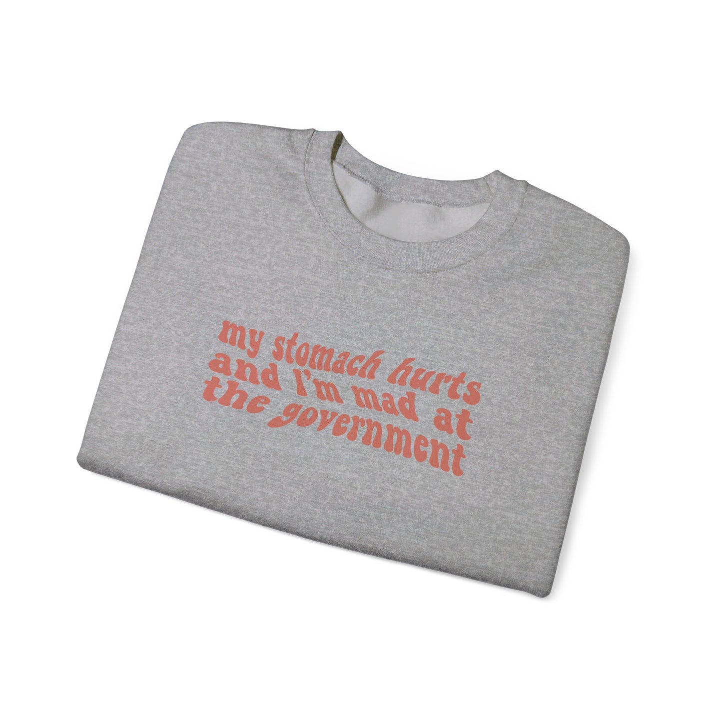 My Stomach Hurts and I'm Mad At The Government Crewneck Sweatshirt