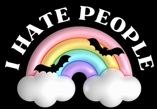 I Hate People Rainbow Pastel Goth Sticker
