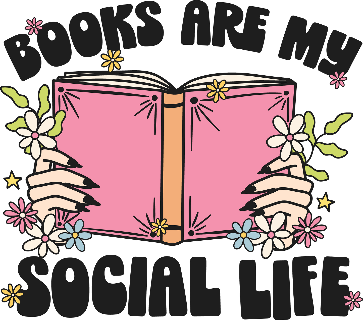 Books Are My Social Life Sticker