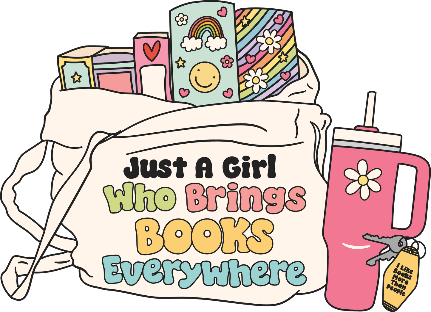 Just a Girl Who Brings Books Everywhere Sticker