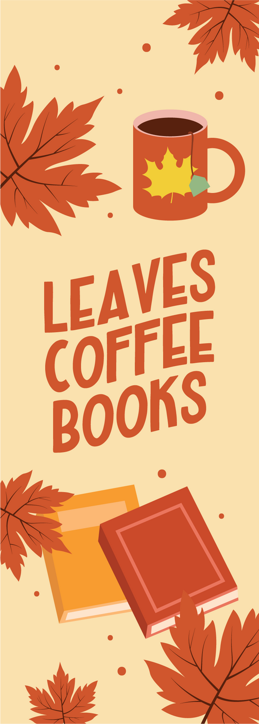 Leaves Coffee Books Bookmark